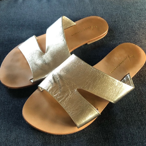 Anthropologie Classic Metallic Slide Sandals size 7 - Picture 3 of 8
